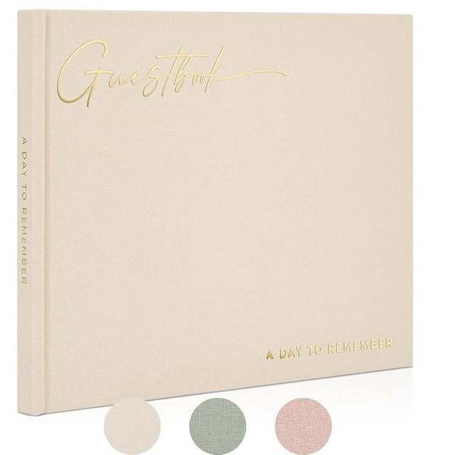 ZICOTO Beautiful Wedding Guest Book for Your Wedding Reception - Simply Elegant Guestbook to Sign in and Add Polaroid Photos - The Perfect Baby Shower Guest Book for The Special Day