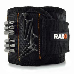 RAK Magnetic Wristband with Strong Magnets for Holding Screws, Nails, Drill Bits - Best Father's Day Gift for Men, DIY Handyman, Father/Dad, Husband, Boyfriend, Him, Women (Black)