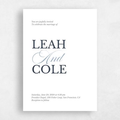White Wedding Invitation - Ellis Portrait