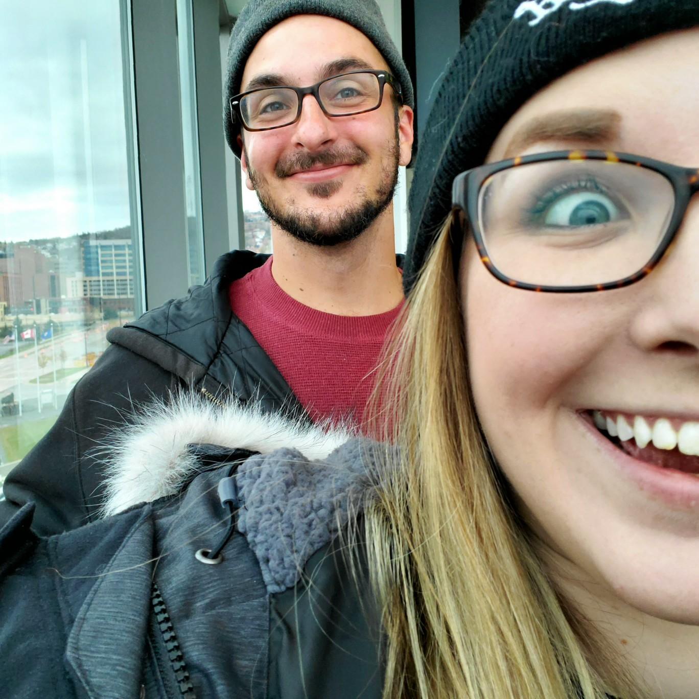 This a great representation of what our photos together usually look like.