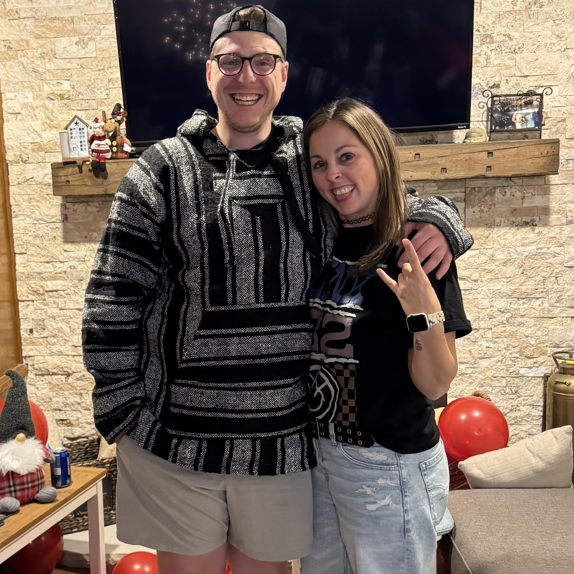 Anna’s first Christmas Olympics. The theme was “The Game of Life,” so we channeled our high school selves.