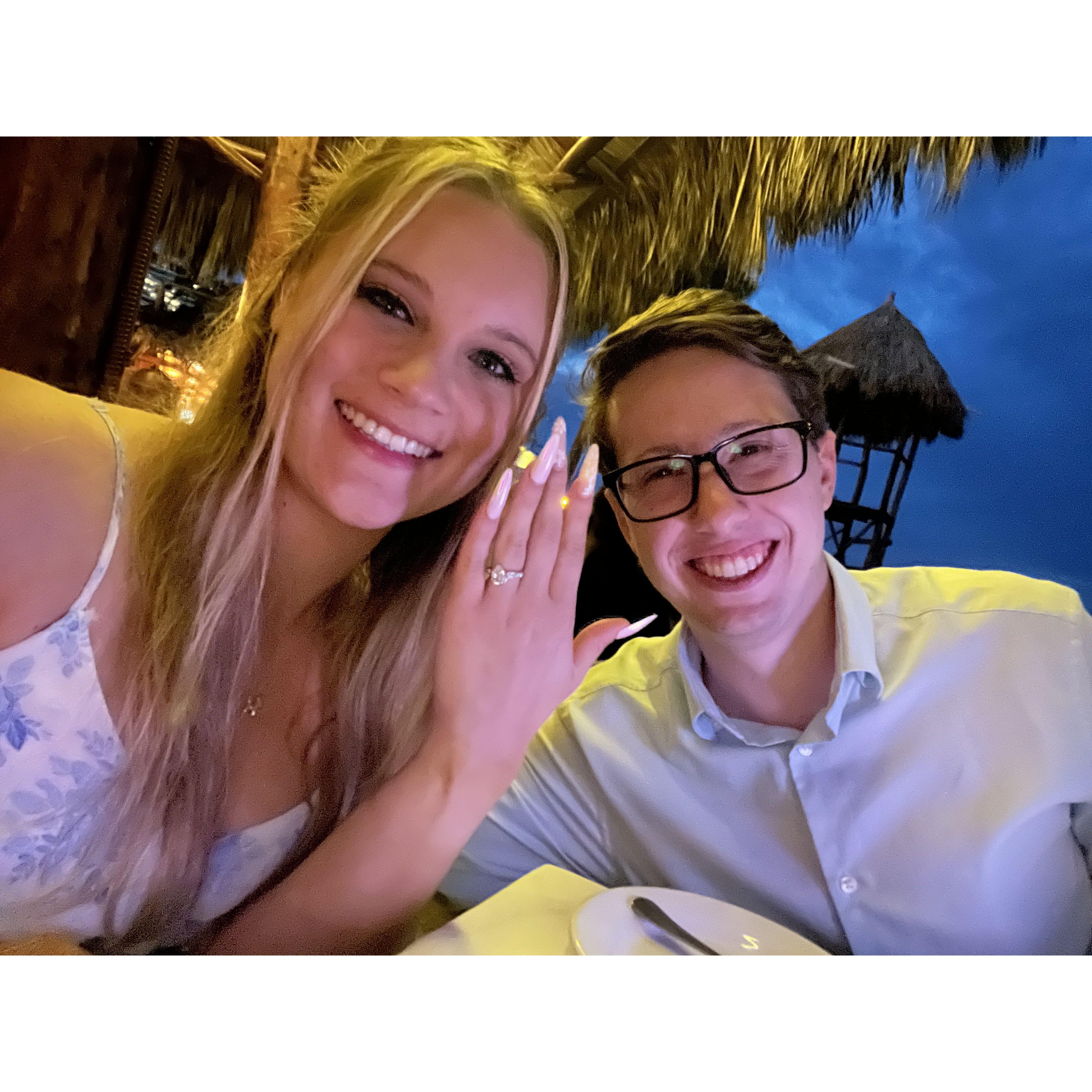 The first selfie we took after getting engaged!