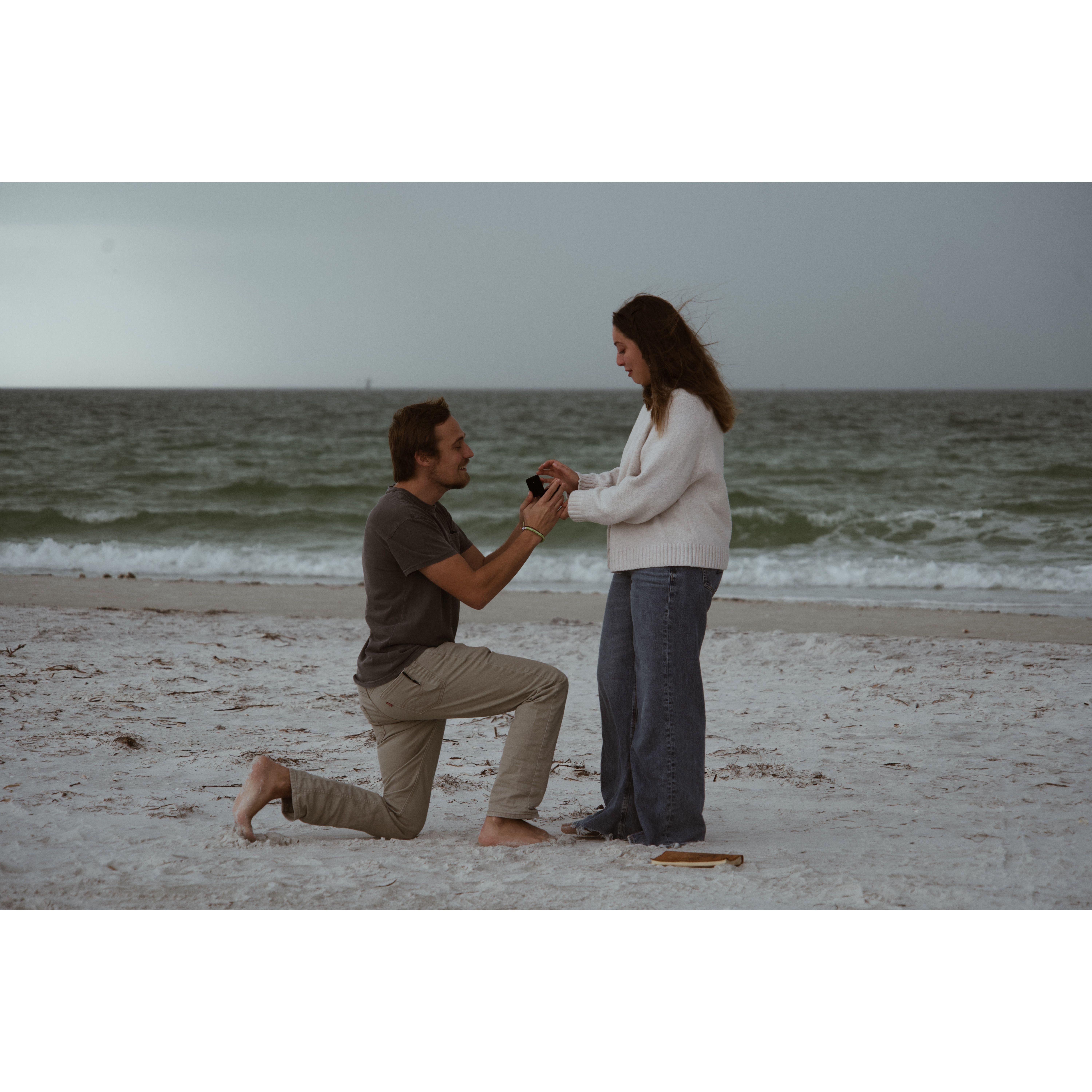 The moment he asked me to marry him!