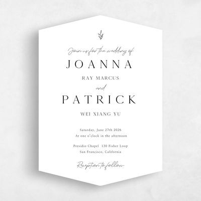 Black Diamond Wedding Invitation - Sivas Portrait