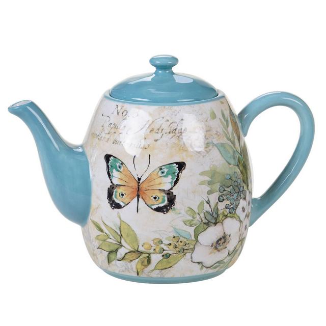 40oz Earthenware Nature Garden Teapot - Certified International