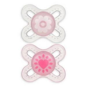 MAM Start Newborn 2-Pack Pacifiers in Pink/Clear