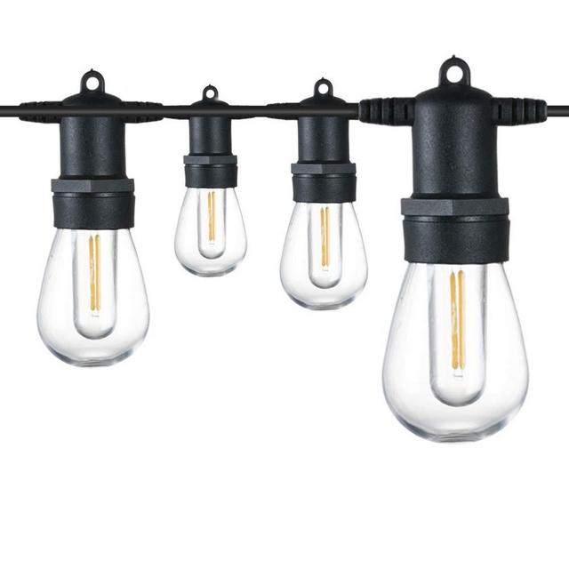 Banord 2 Pack 51FT Outdoor String Lights, Shatterproof LED Patio Lights with Dimmable S14 Bulbs Waterproof UL Listed Heavy-Duty Hanging Lights String for Porch Deck Backyard