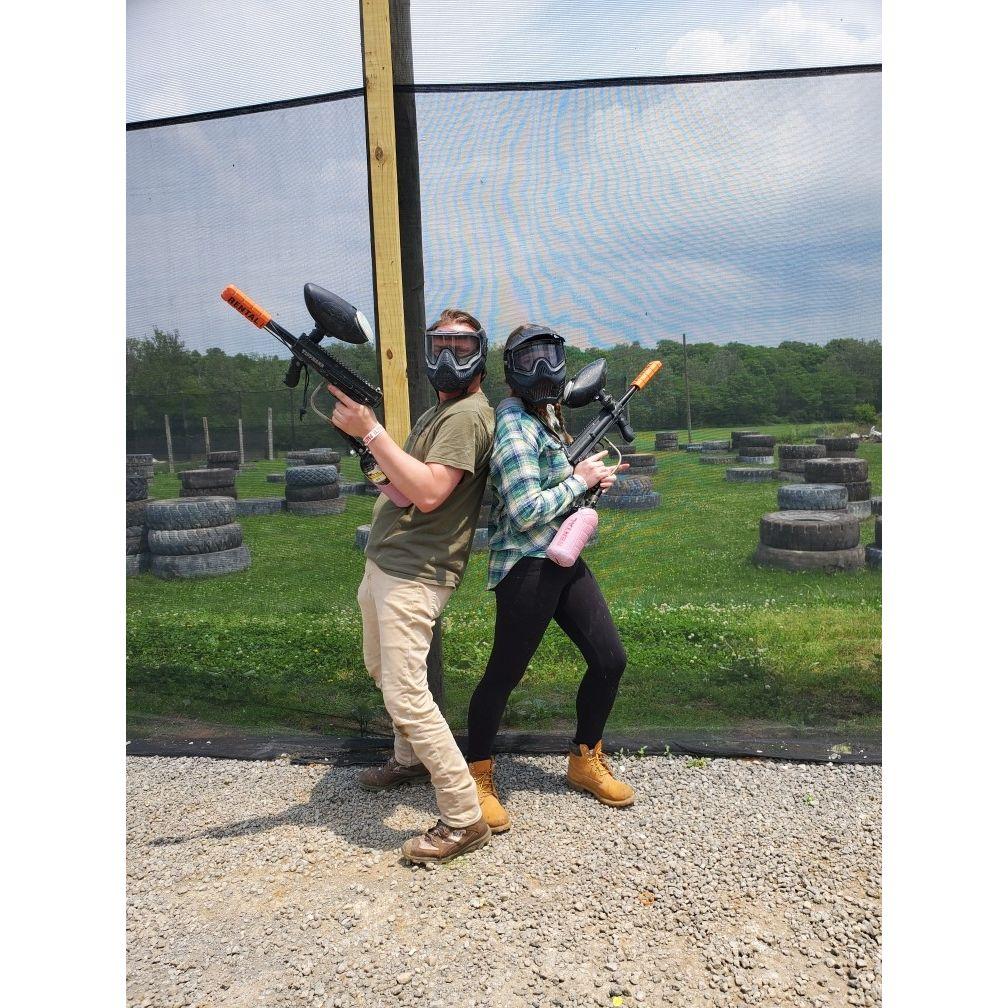 Paintballing - we battled it out with our friends shooting paintball guns