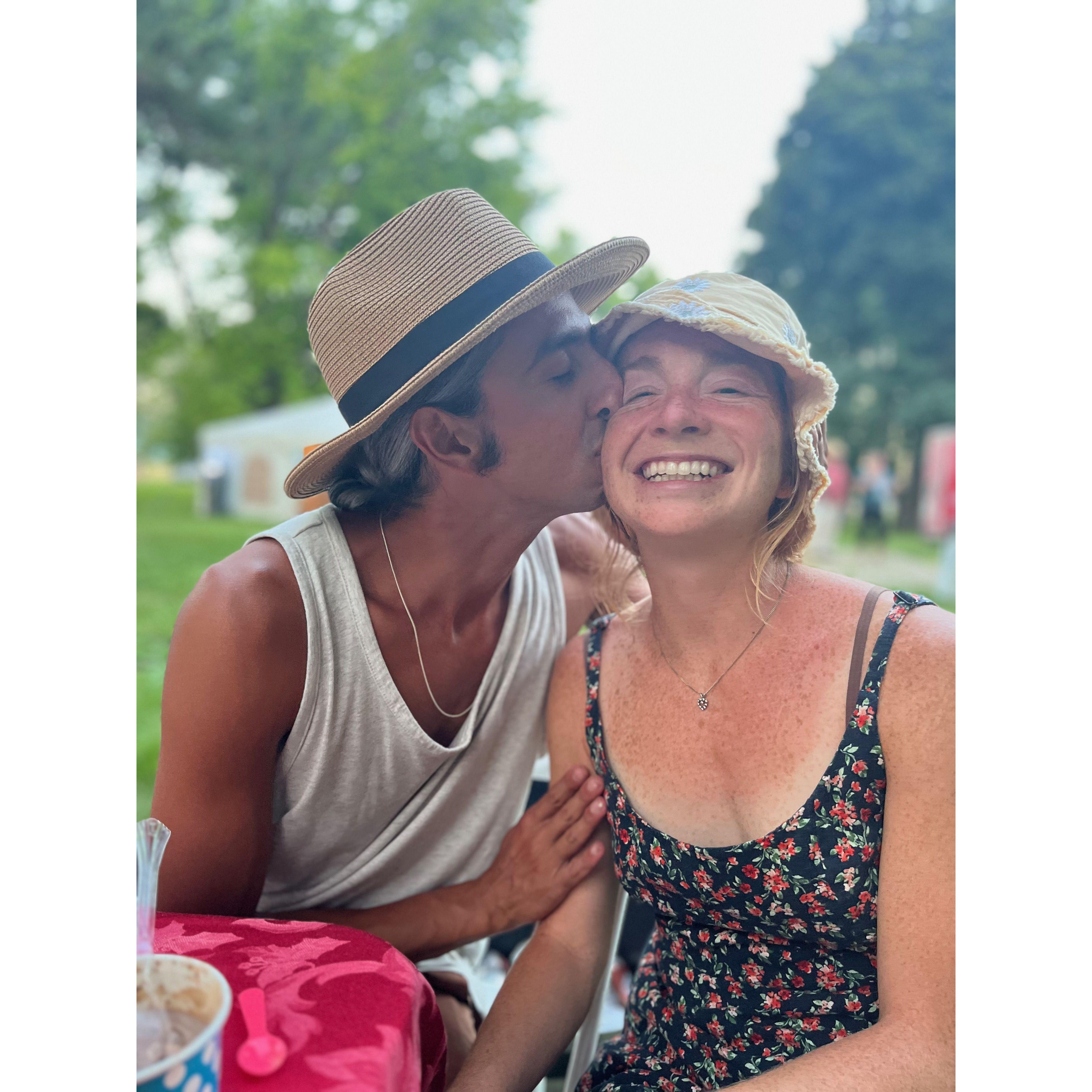 A little peck on the cheek :)