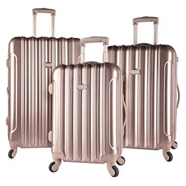 kensie 3 Piece Alma Light Metallic Style Spinner Luggage Set