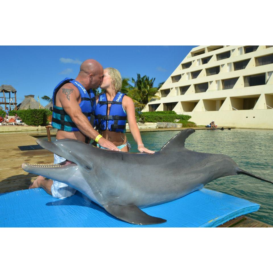 Swimming with the dolphins in Cancun