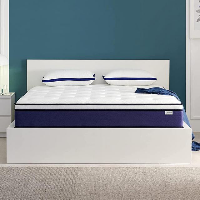 JINGWEI 10 Inch King Mattress, Independently & Individually Wrapped Pocketed Encased Coil Pocket Spring Mattress in a Box - Medium Firm Innerspring Bed Mattress for Motion Isolation & More Comfort