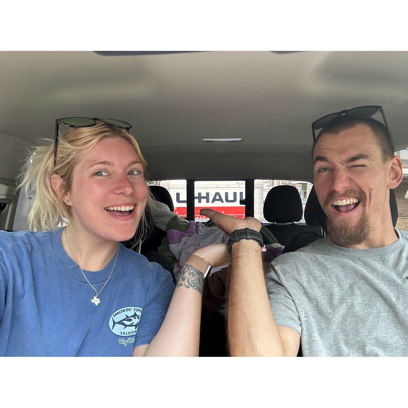 28 hours in the truck on our move to Texas and we're still in love.