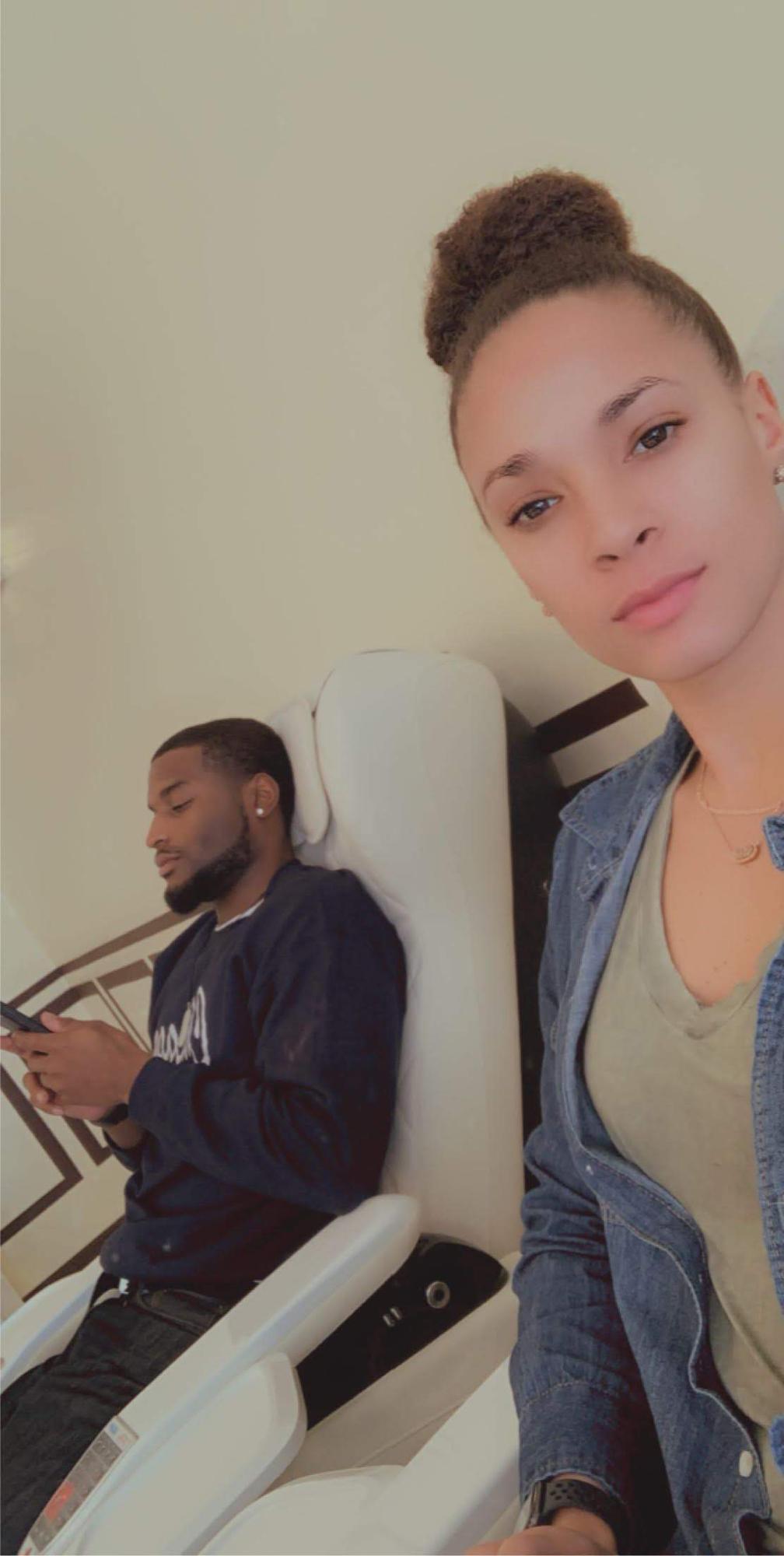 Maybe his first pedicure, he liked the massage chair for sure 20'