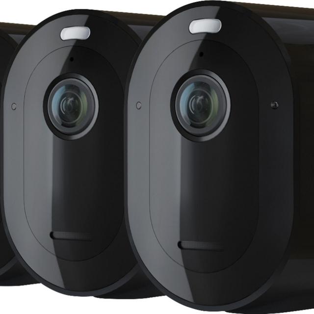 Arlo - Pro 4 Spotlight Camera – Indoor/Outdoor 2K Wire-Free Security Camera with Color Night Vision (3-pack) - Black
