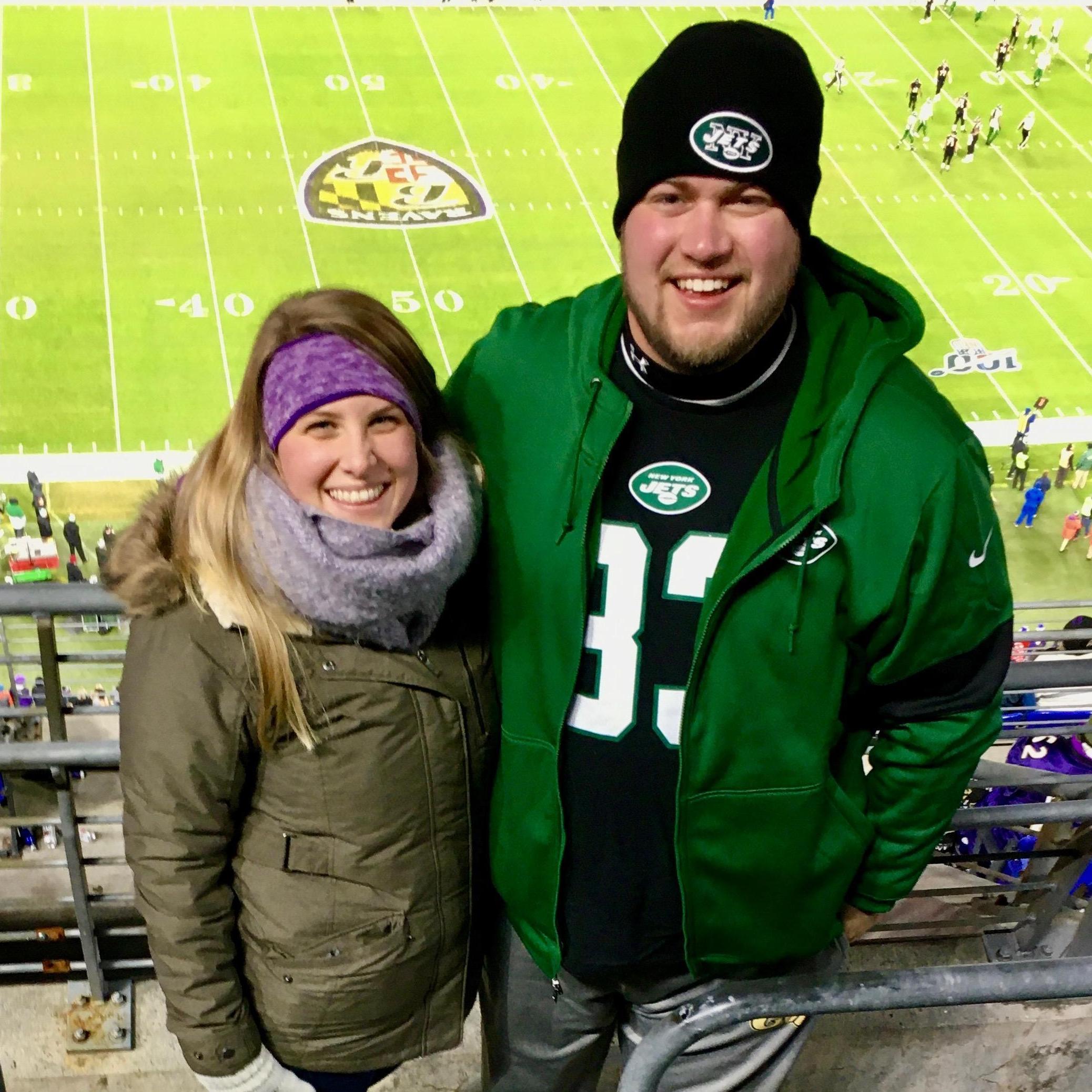 Frank bet Amanda that the Jets would win the Ravens vs. Jets game so he could take her out on a date...spoiler the Ravens won!