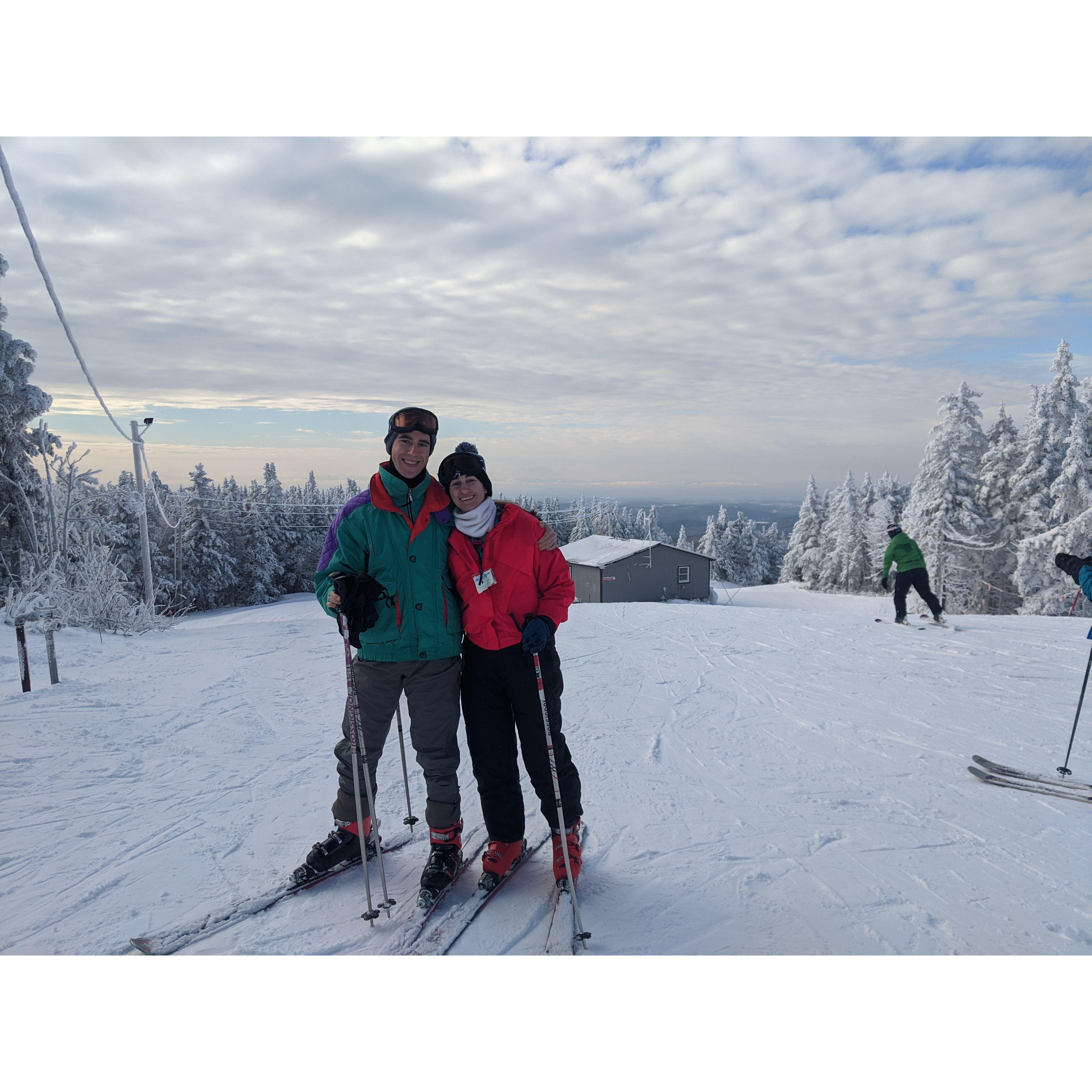 Phillip taught Sarah how to ski! (requiring great patience)