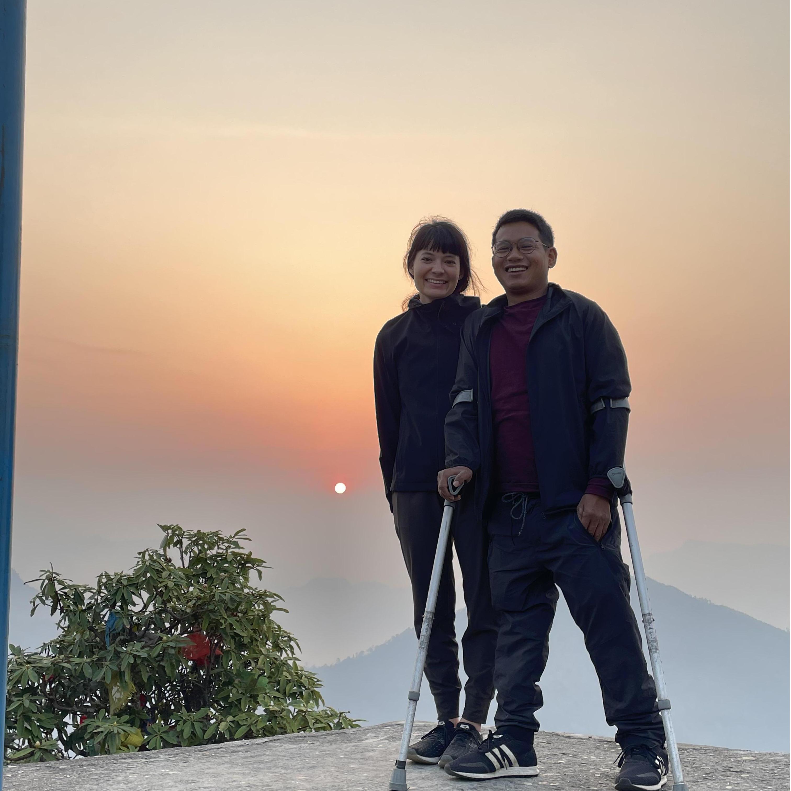 In Pokhara, the sunrise after he proposed