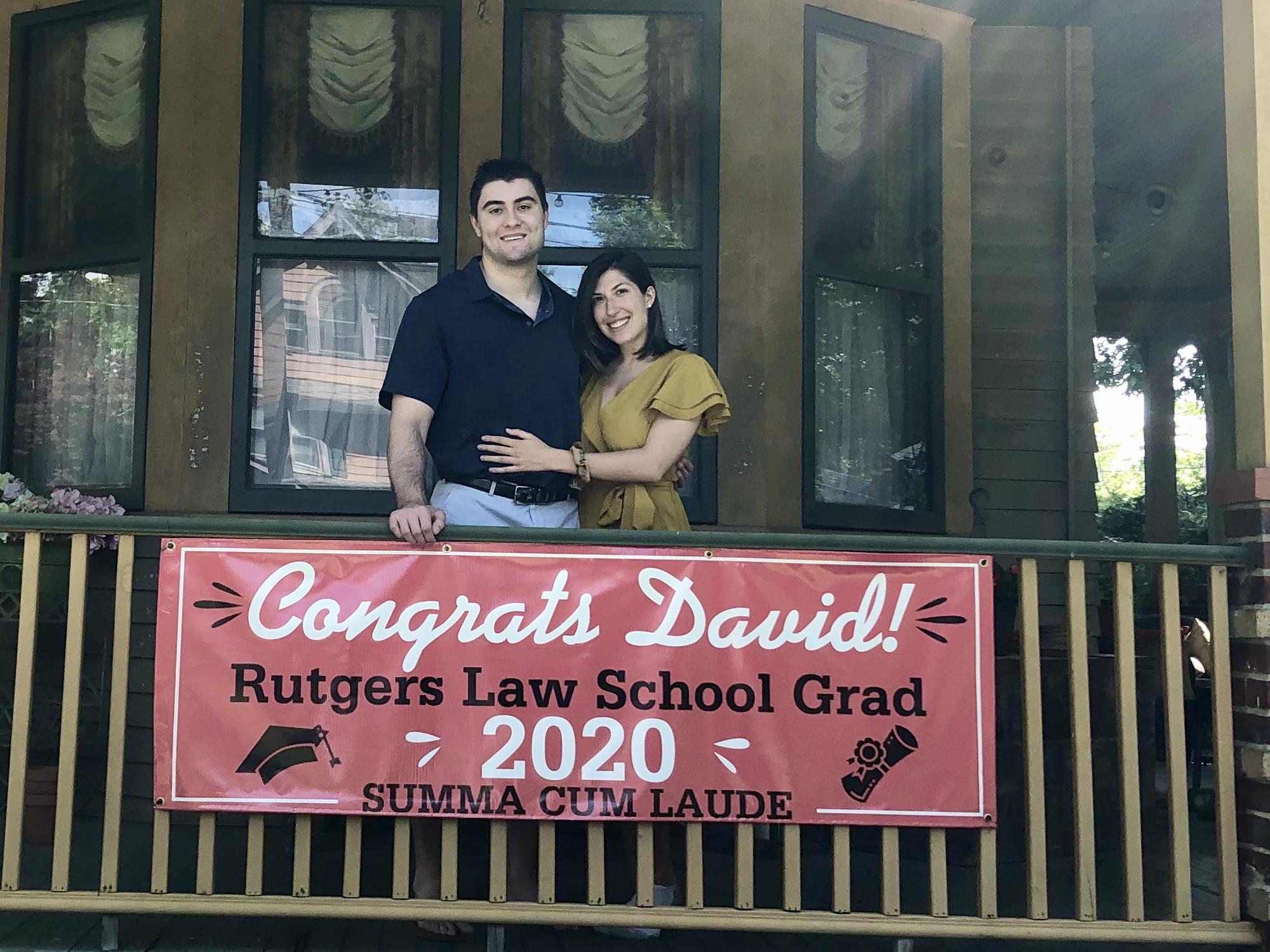 Law School Graduation Banner substituted a real graduation due to Covid