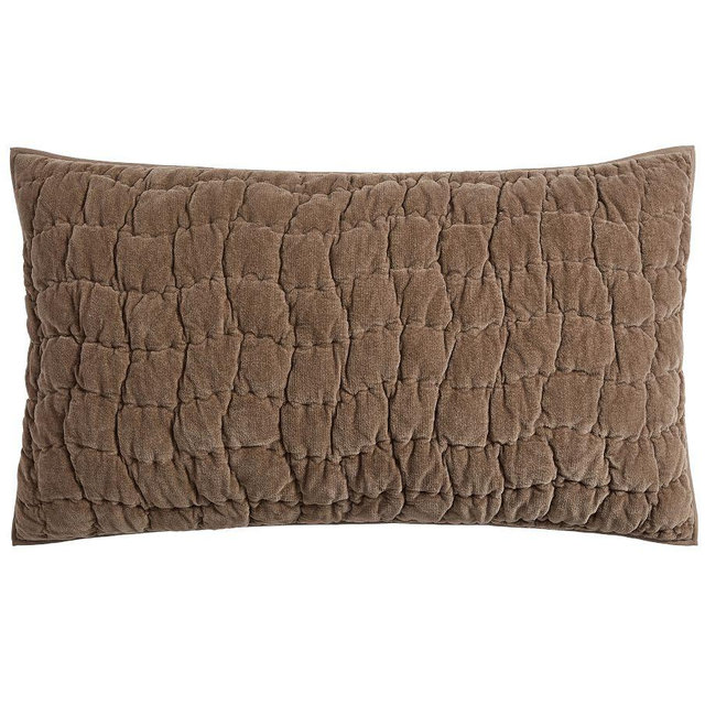Cozy Cloud Handcrafted Quilted Sham, King Mocha