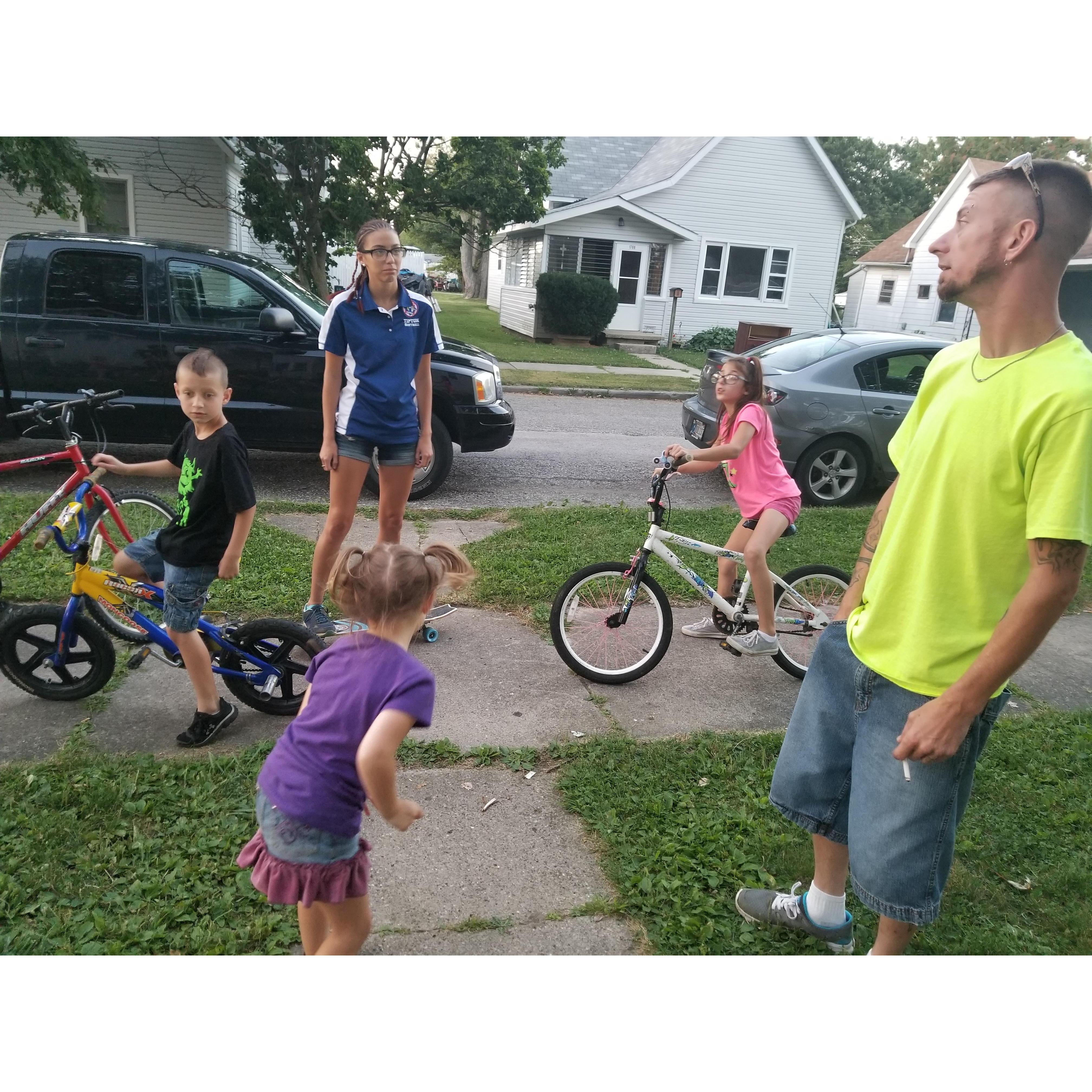 Night we walked all the kids to DQ for ice cream.