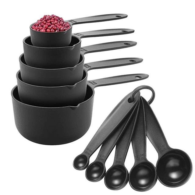 FDA Measuring Cups and Measuring Spoons – Safety Material Measuring Set with Spout, BPA Free and Dishwasher Safe (Set of 10)