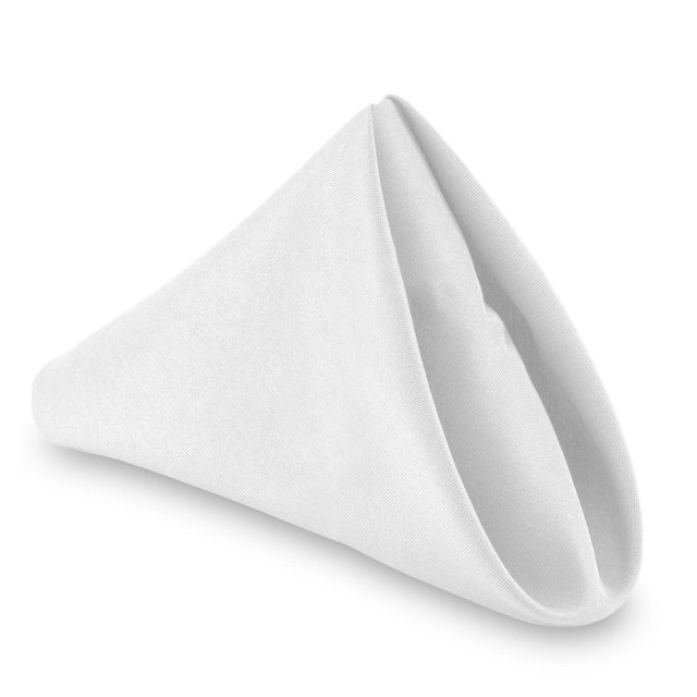 Lann's Linens 12-Pack 17 Inch Large Polyester Cloth Table Napkins for Wedding, Banquet - White