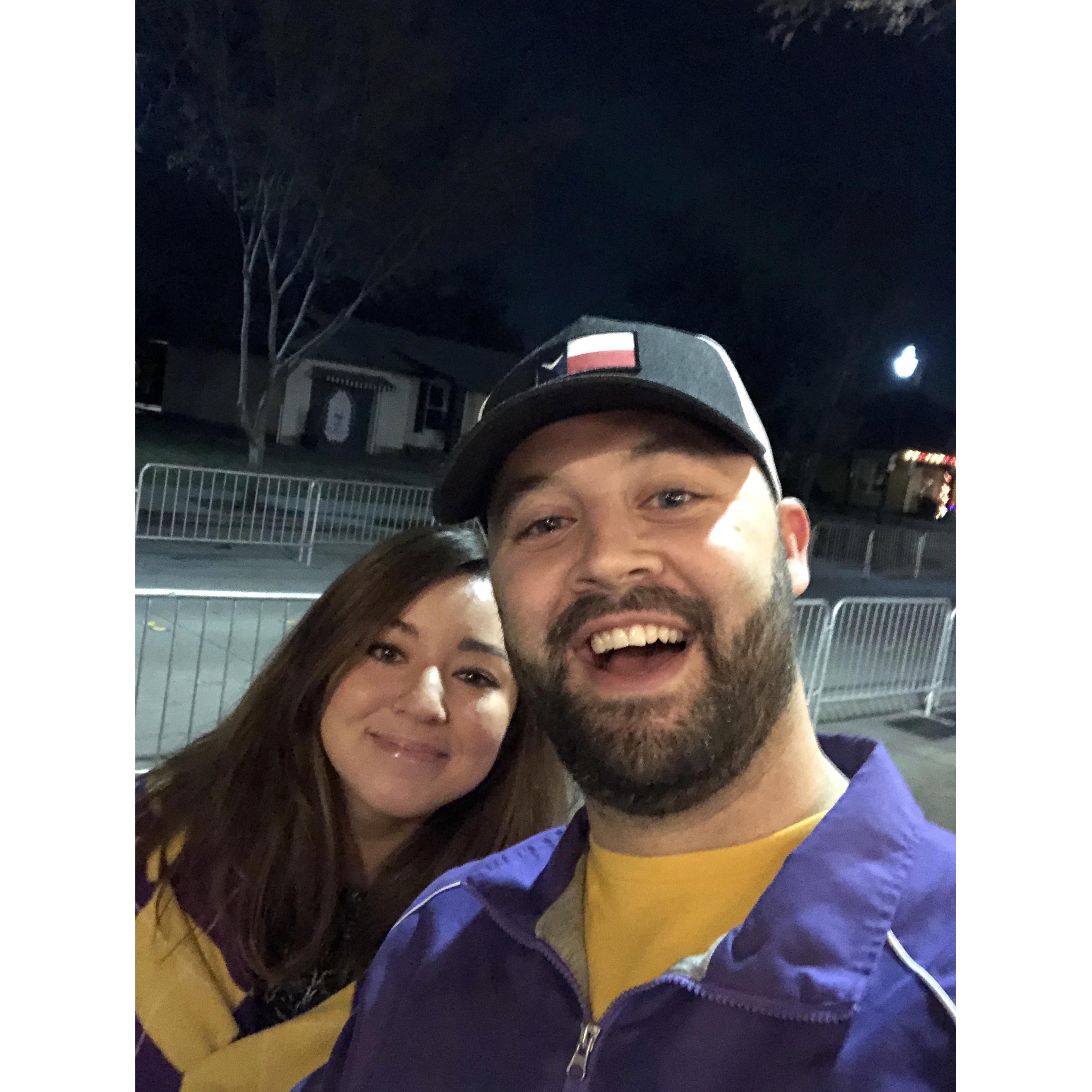 Our first and last photo in purple and gold ;)