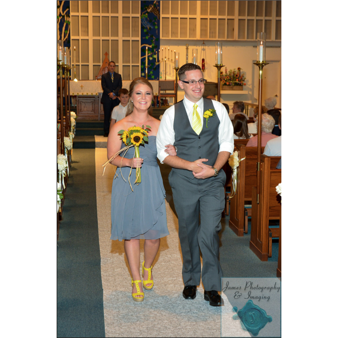 Walking down the aisle at Beckie's brother's wedding...not too far off for us now!