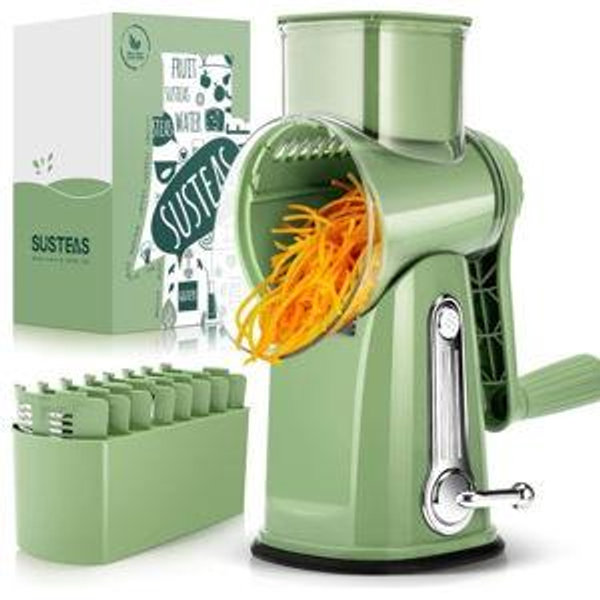 SUSTEAS Rotary Cheese Grater with Handle - (Retro Green)