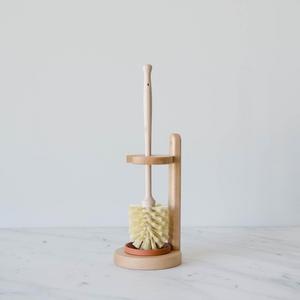 toilet brush with wooden holder