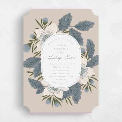 Brown Ticket Wedding Wedding Shower Invitation - Gem Portrait
