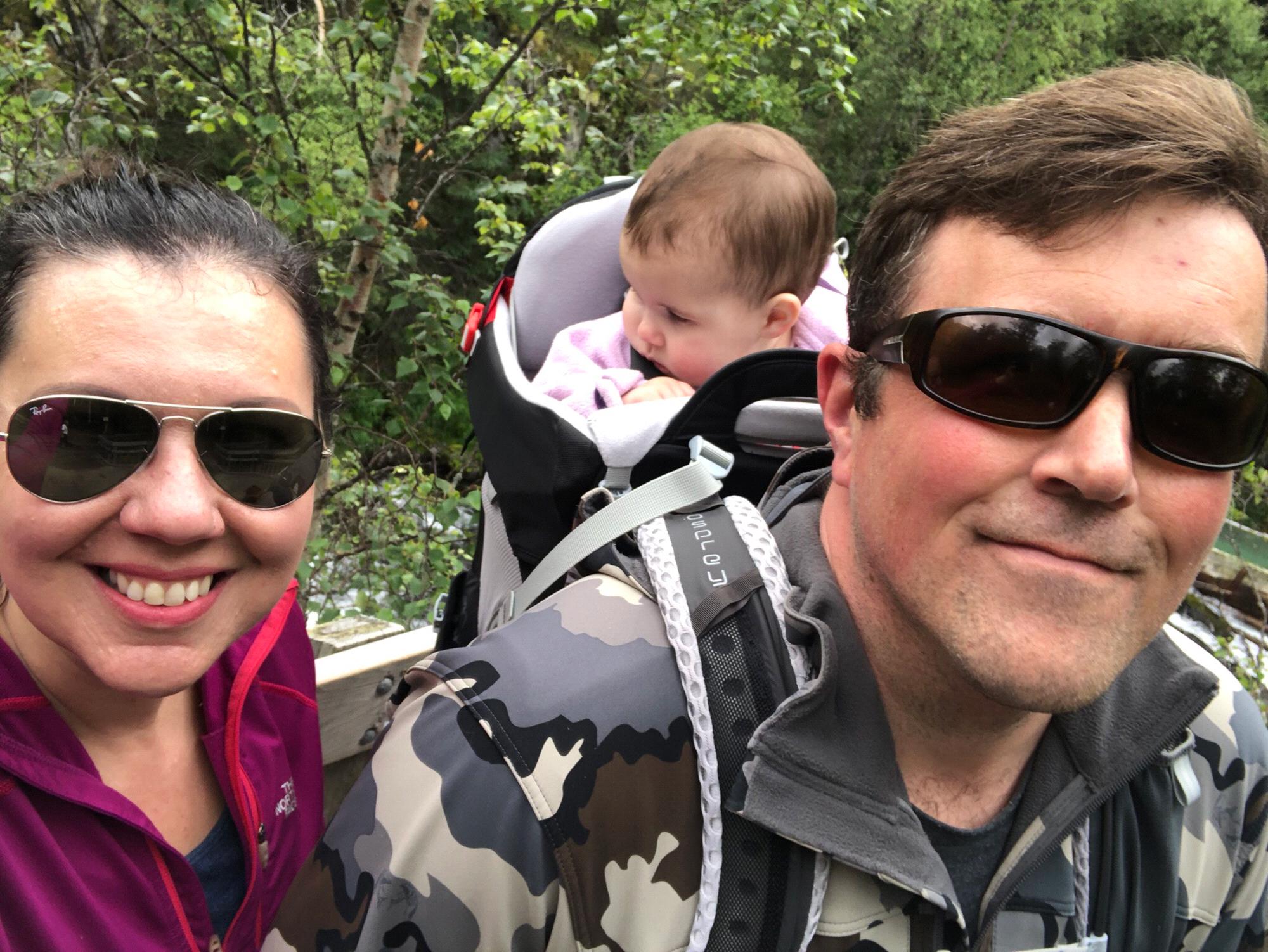 Russian River Falls walk, June 2020.  Raella's first "hike"