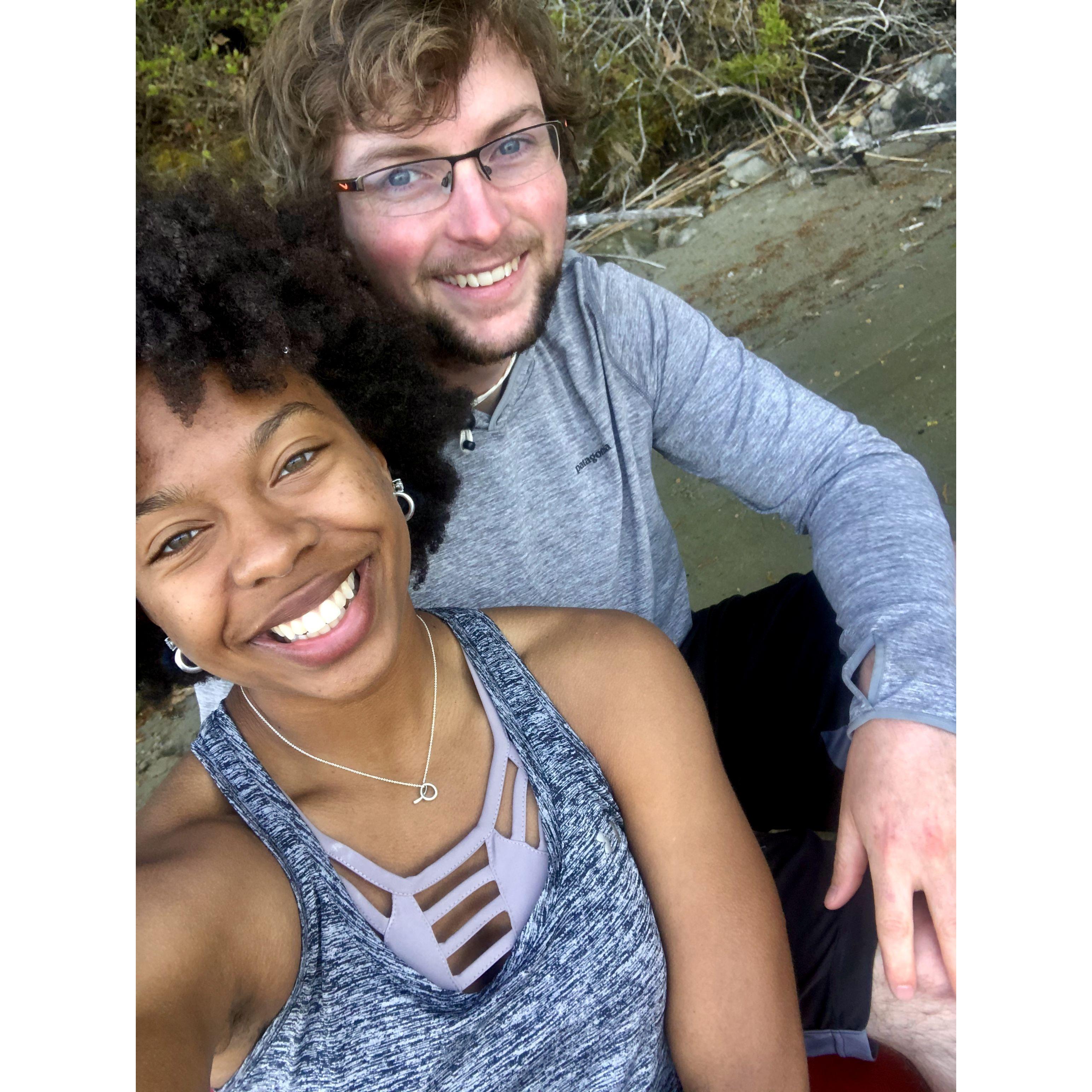 One of our first dates, in Narrow River, RI.
