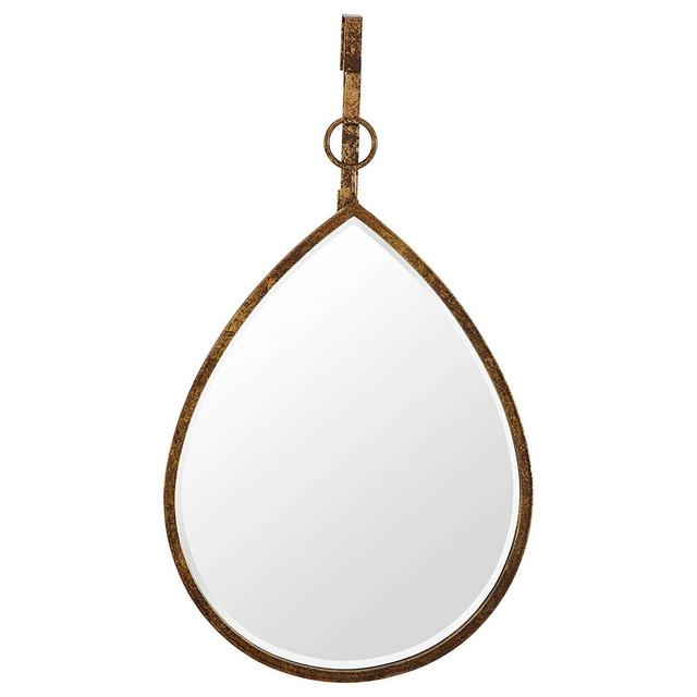 STYN7 - Rivet Rain Drop Hanging Mirror, 24"H, Weathered Finish