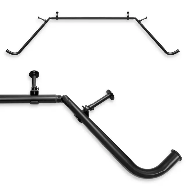 BlockAide 38-Inch to 78-Inch Bay Window Curtain Rod System (5/8-Inch Diameter Rod)