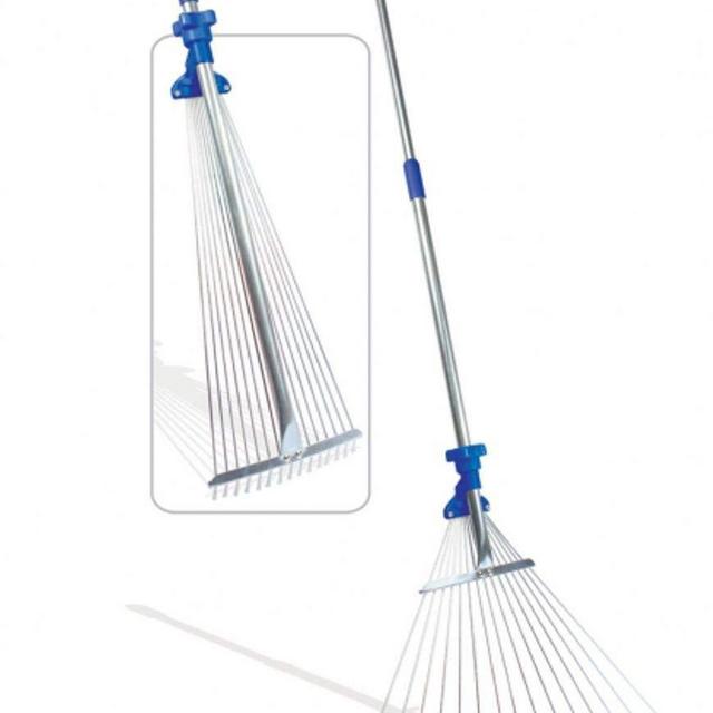 Camco Telescopic Collapsible Rake - Expands to 60" Long with 22" Width Rake | Folds to 30" x 8 ½" for Easy Storage | Great for Camping, Gardening, or Lawn Maintenance - ( 42171)