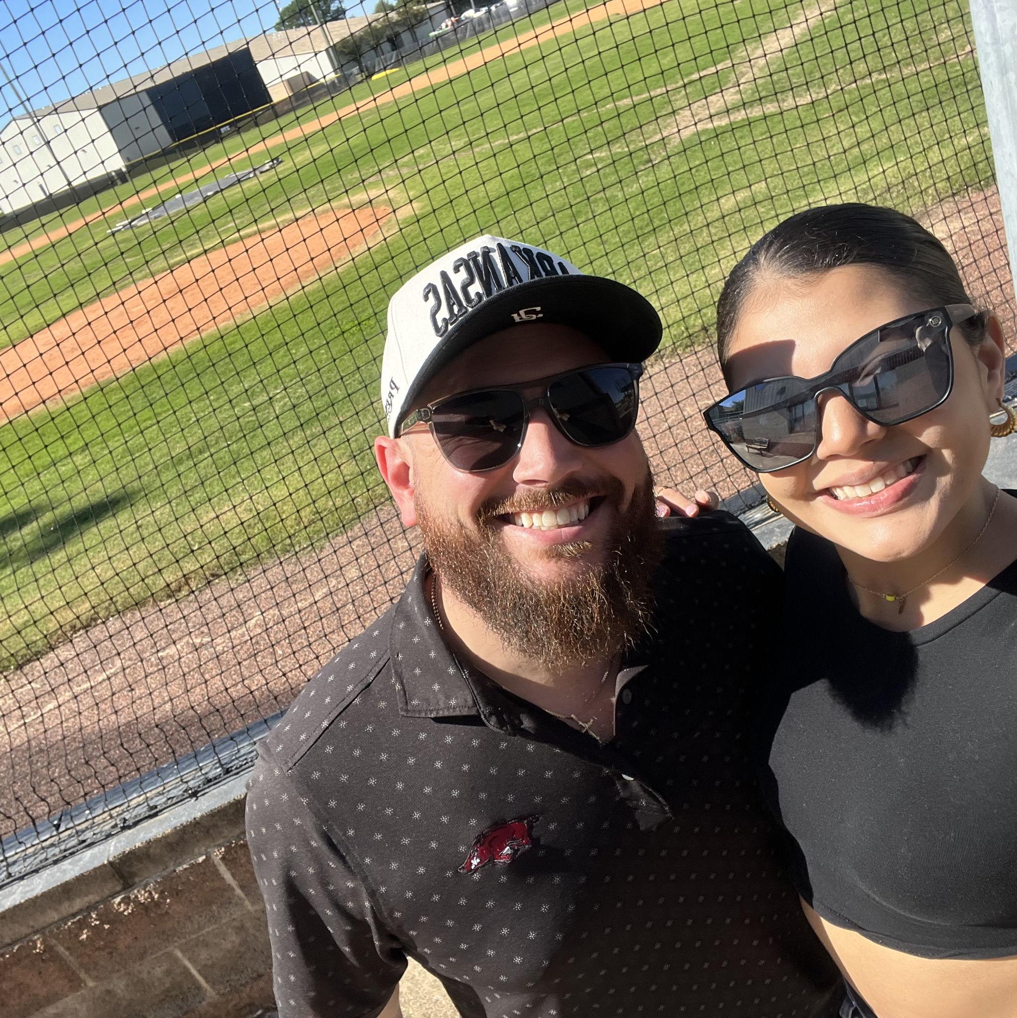 At Alex's highschool baseball field in Jonesboro, Arkansas.