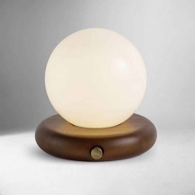 Alula Portable Table Lamp, Walnut, 7"