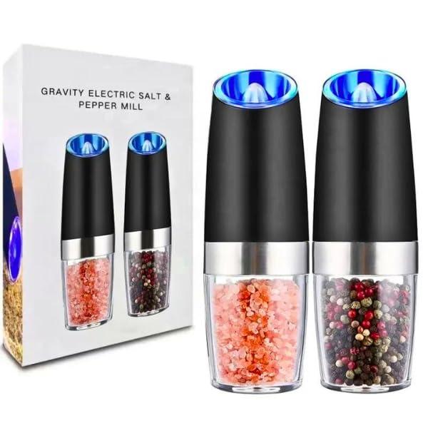 GraviGrind Electric Salt and Pepper Grinder Set - Premium Kitchen Appliances, Perfect Gifts for Women, House Warming Gifts New Home, Wedding Registry Must Haves, Spice Grinder Essentials