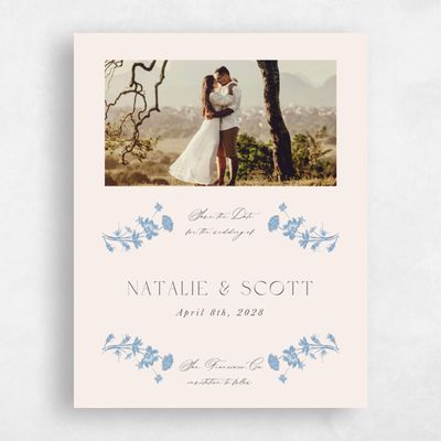 Dusty Blue Wedding Save the Date - Dianora Photo