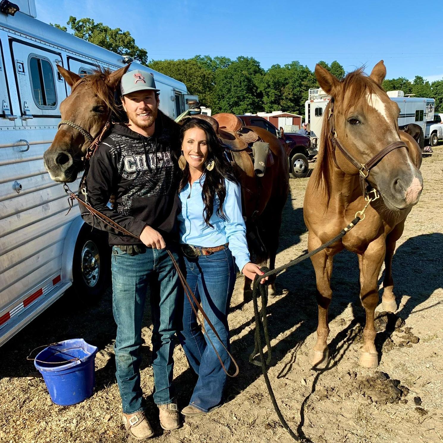 Our love of horses was the number one thing that brought us together. I introduced him to racing and he introduced me to roping! Now we both love and participate in both!
