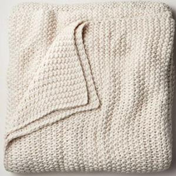Chunky Knit Bed Blanket - Casaluna™ color Natural