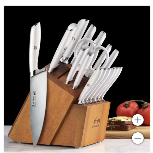 Cangshan L Series 17-Piece German Steel Forged Knife Set White