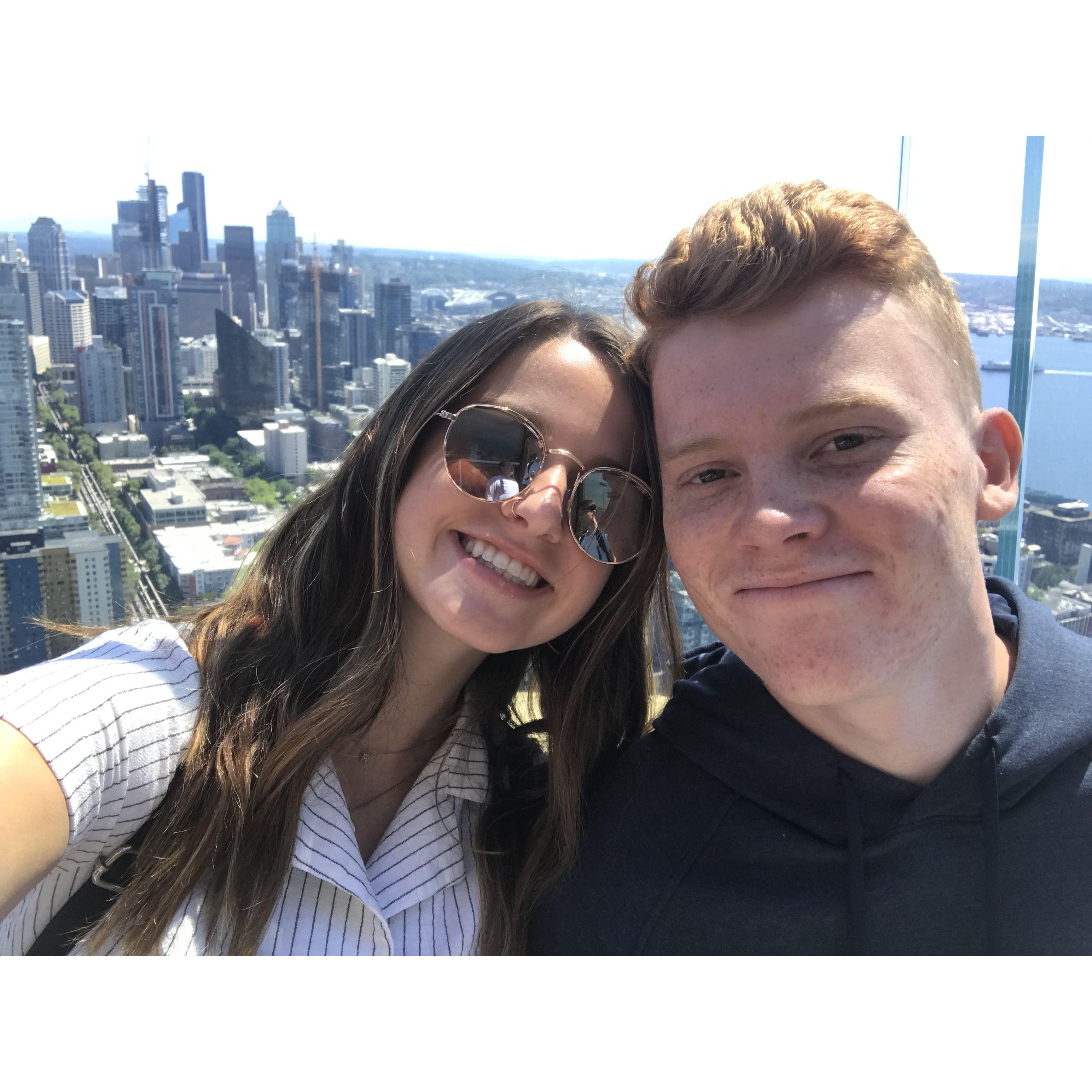 The top of the Space Needle on our trip to Seattle!