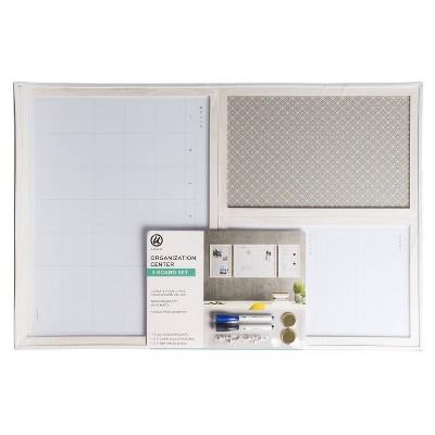 11" x 17" Organization Center 3-Board Set White Frame - U-Brands