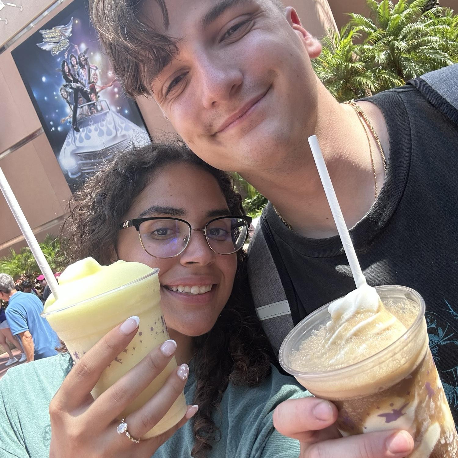 Family fun day at one of the Disney parks with his fam