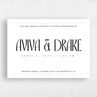 White Wedding Invitation - Trogir Landscape