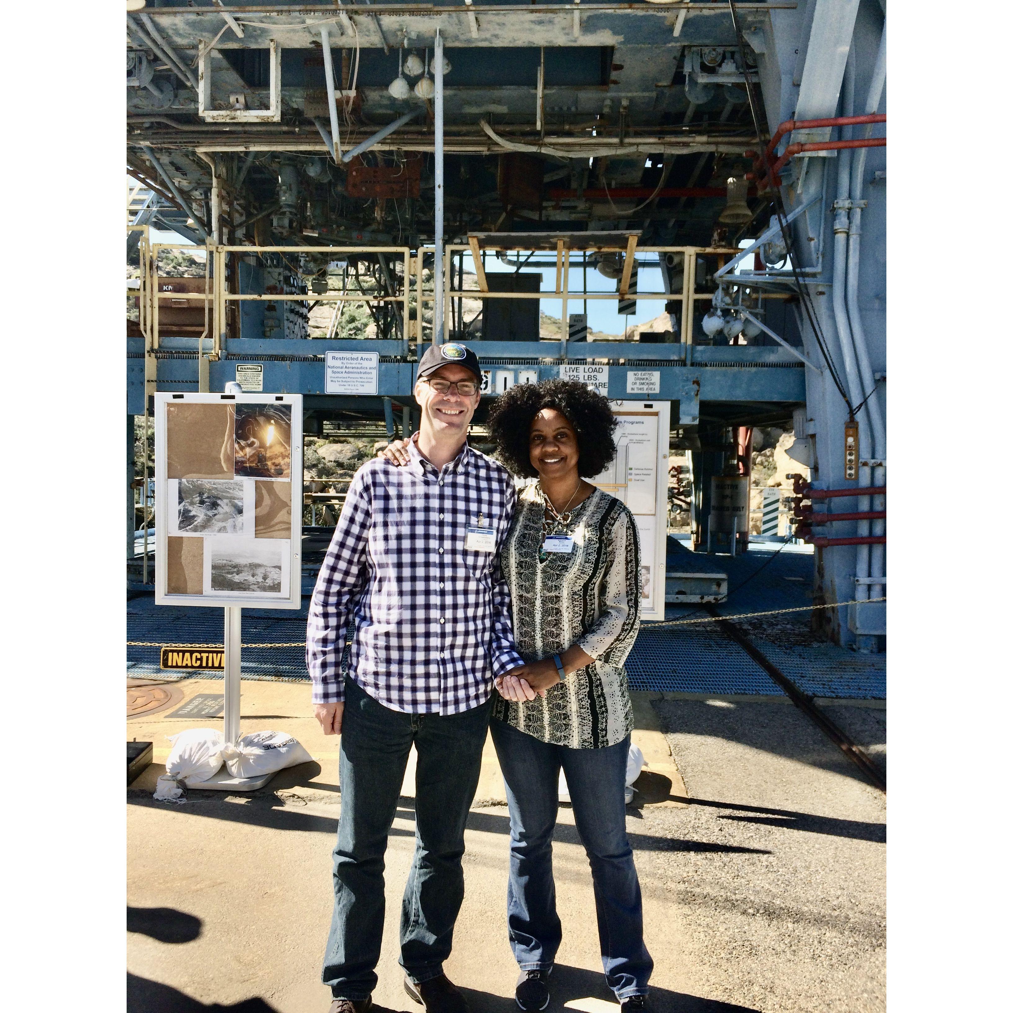 Did you know that David loves space, NASA, space travel, lunar modules...?

Here we are on a 2016 special tour of the Santa Susana Field Laboratory, where NASA engines were tested back in the day.