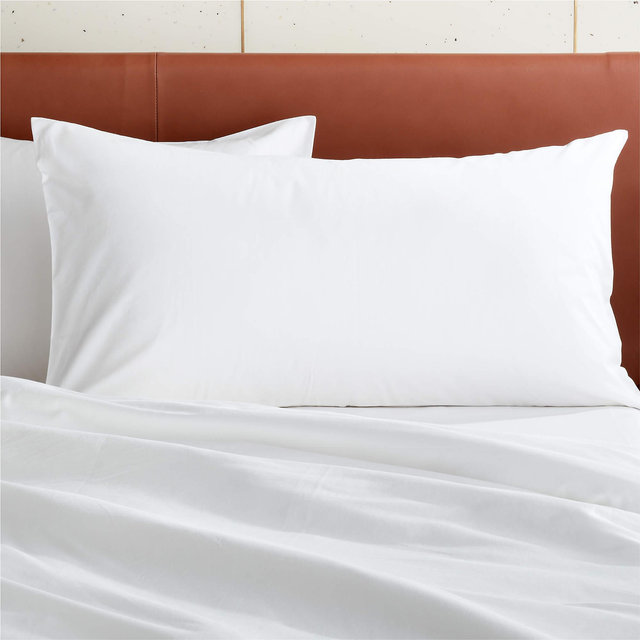 Classic Organic Cotton Sateen 520 Thread Count White King Pillow Shams Set of 2